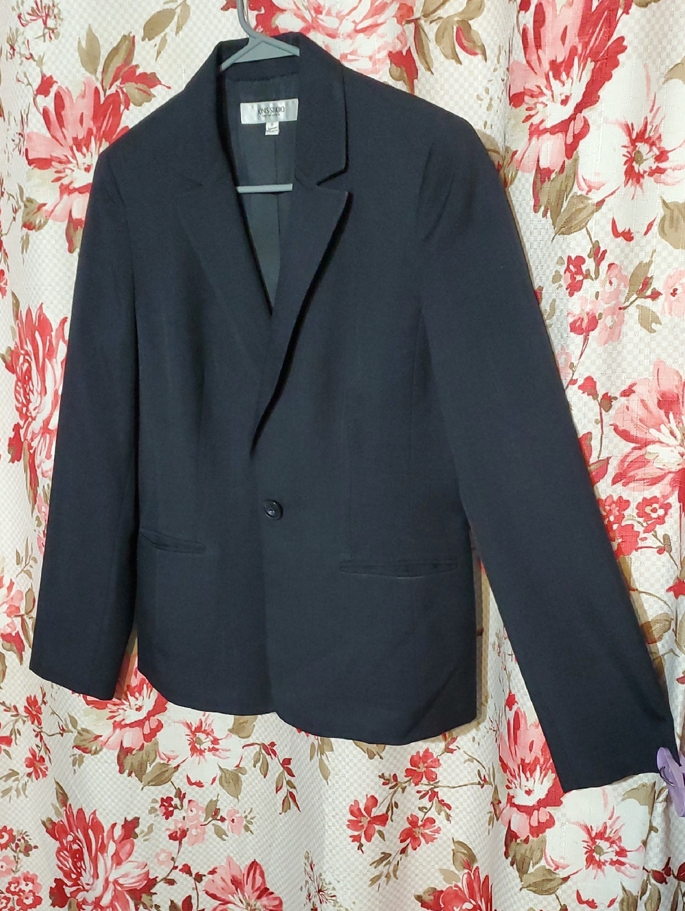 Jones Studio Navy Single-Button Blazer 8